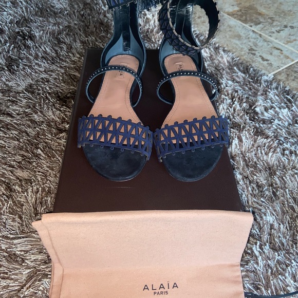 Alaia suede sandals blue | black 39.5 EU - Picture 2 of 3